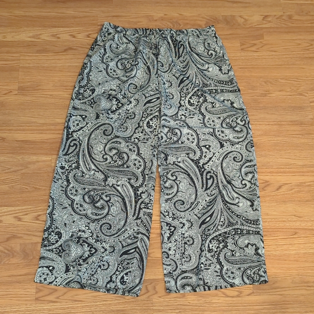 Michael Kors Paisley Print Wide-Leg Pants Fun pants Size 14 NWOT